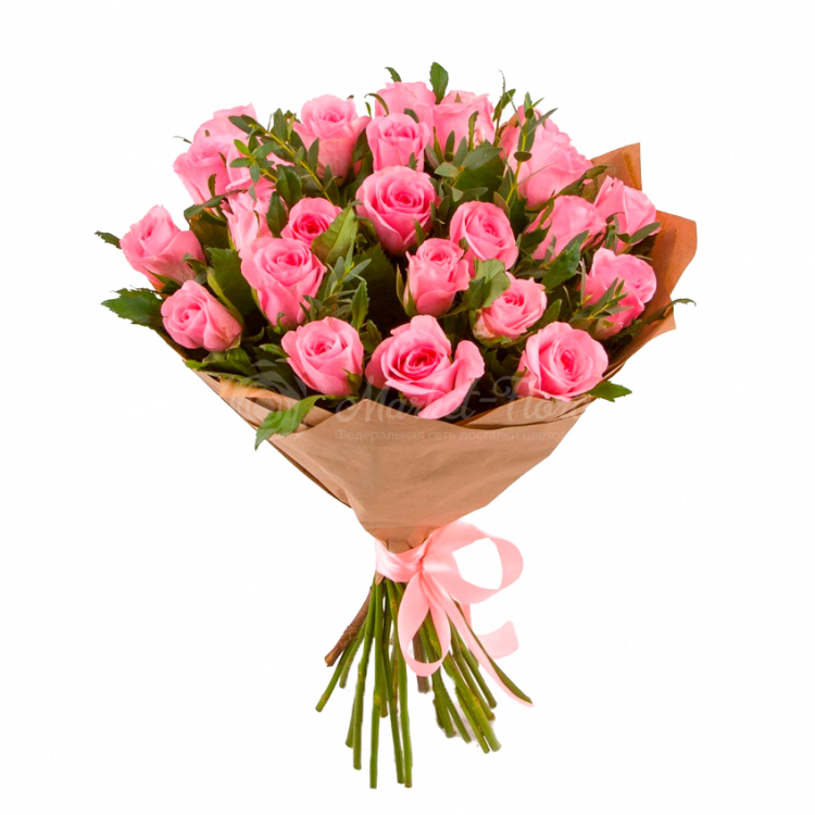 Букет из розовых роз "Нежно утро"